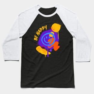 Colorful graffiti smiley face Baseball T-Shirt